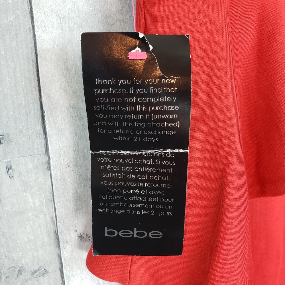 Bebe | Red Cut Mariah Pepulm Dress - Picture 4 of 8